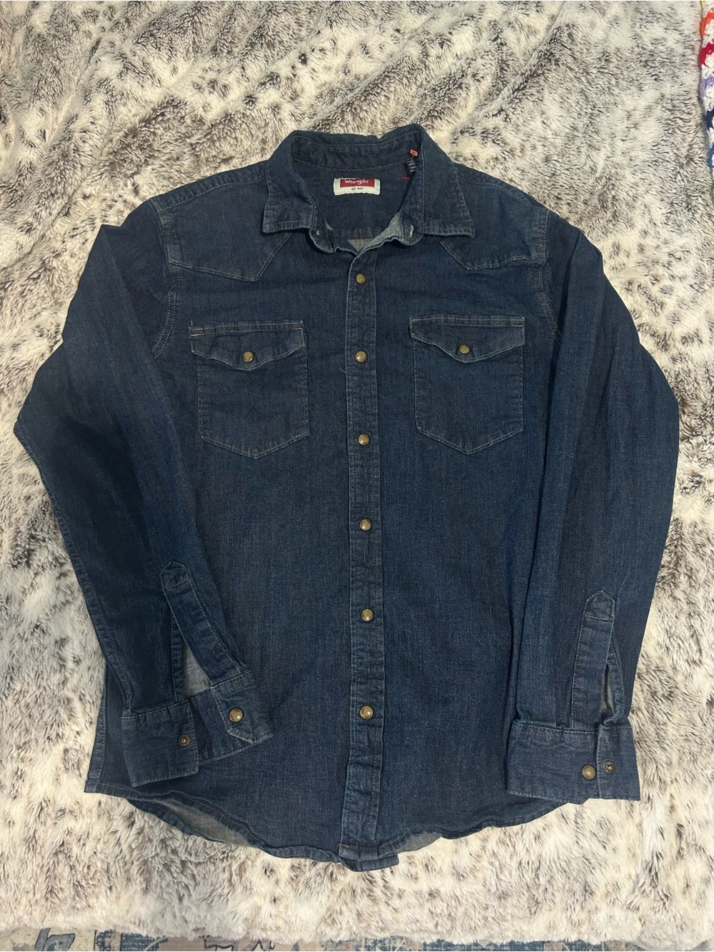 Wrangler Dark Blue Denim Western Shirt
